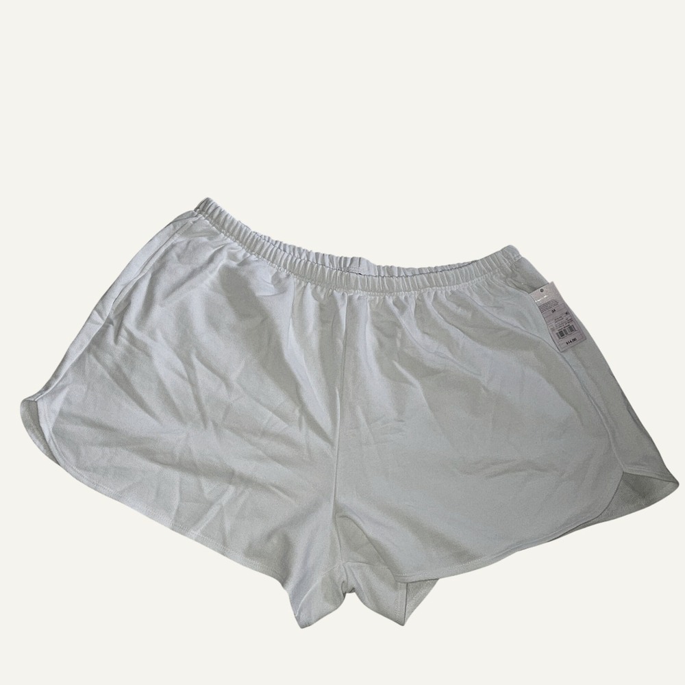 Wild Fable Womens Plus 3X White French Terry Dolphin Shorts Elastic Waist NEW